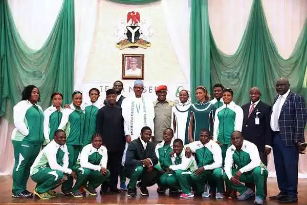 Olympics: Return with laurels, Buhari tells Team Nigeria